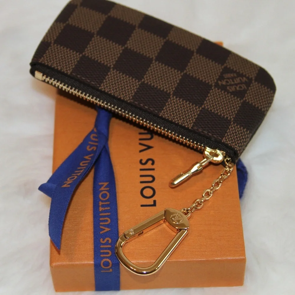 New! LOUIS VUITTON Key Pouch Damier Ebene Made in USA